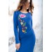 Embroidered maxi dress "Spring" Electric